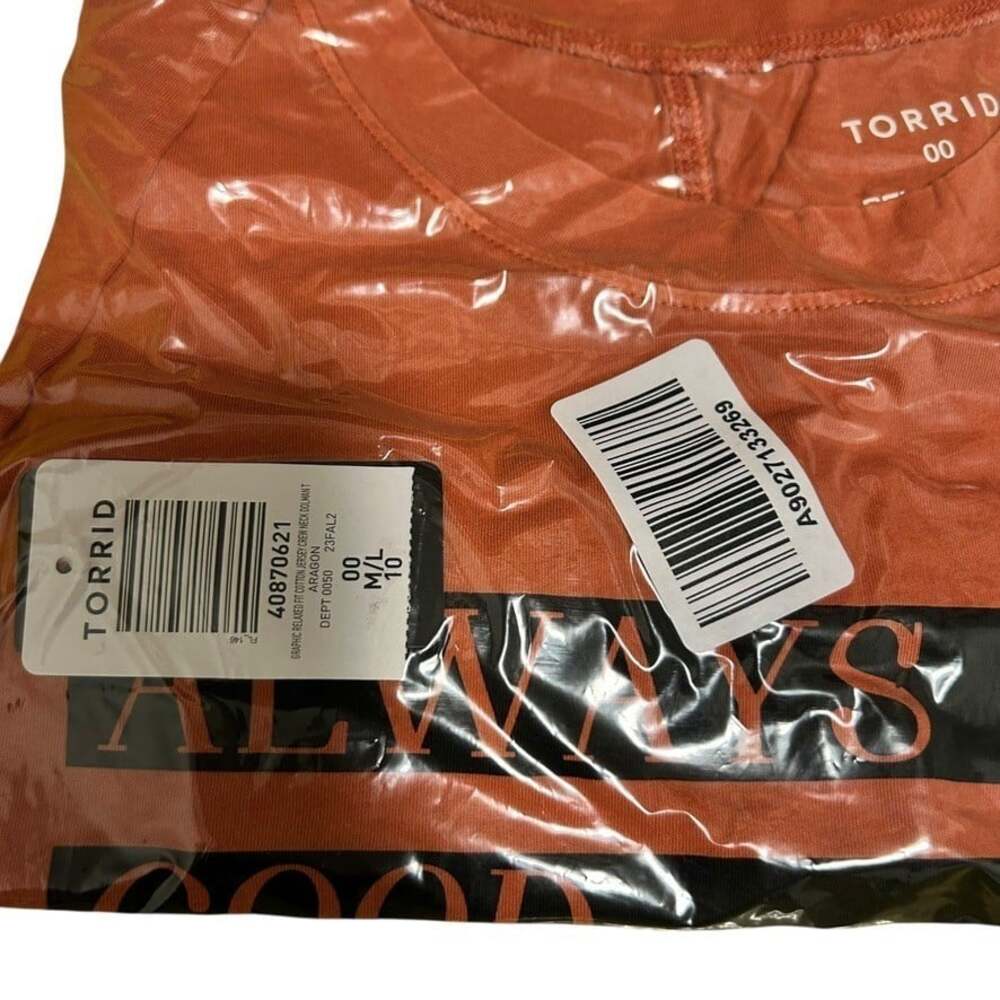 Torrid Orange Graphic Vintage Jersey Crew Neck Dolman Tank 00 M/L 10 #G70621 - Picture 4 of 5